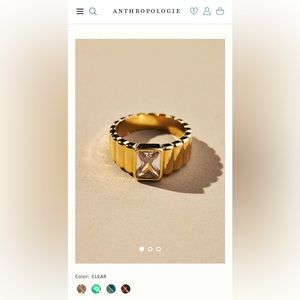 Anthropologie Ribbed Cocktail Ring